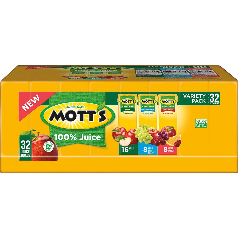 Mott's Juice Variety Pack, 6.75 fl oz Drink Boxes, 32 Pack