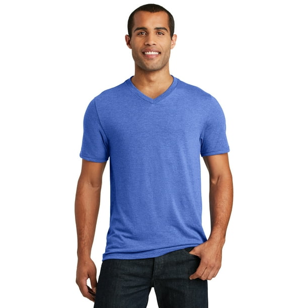District - District Men's Perfect Tri V-Neck Tee, Royal Frost, XX-Large ...