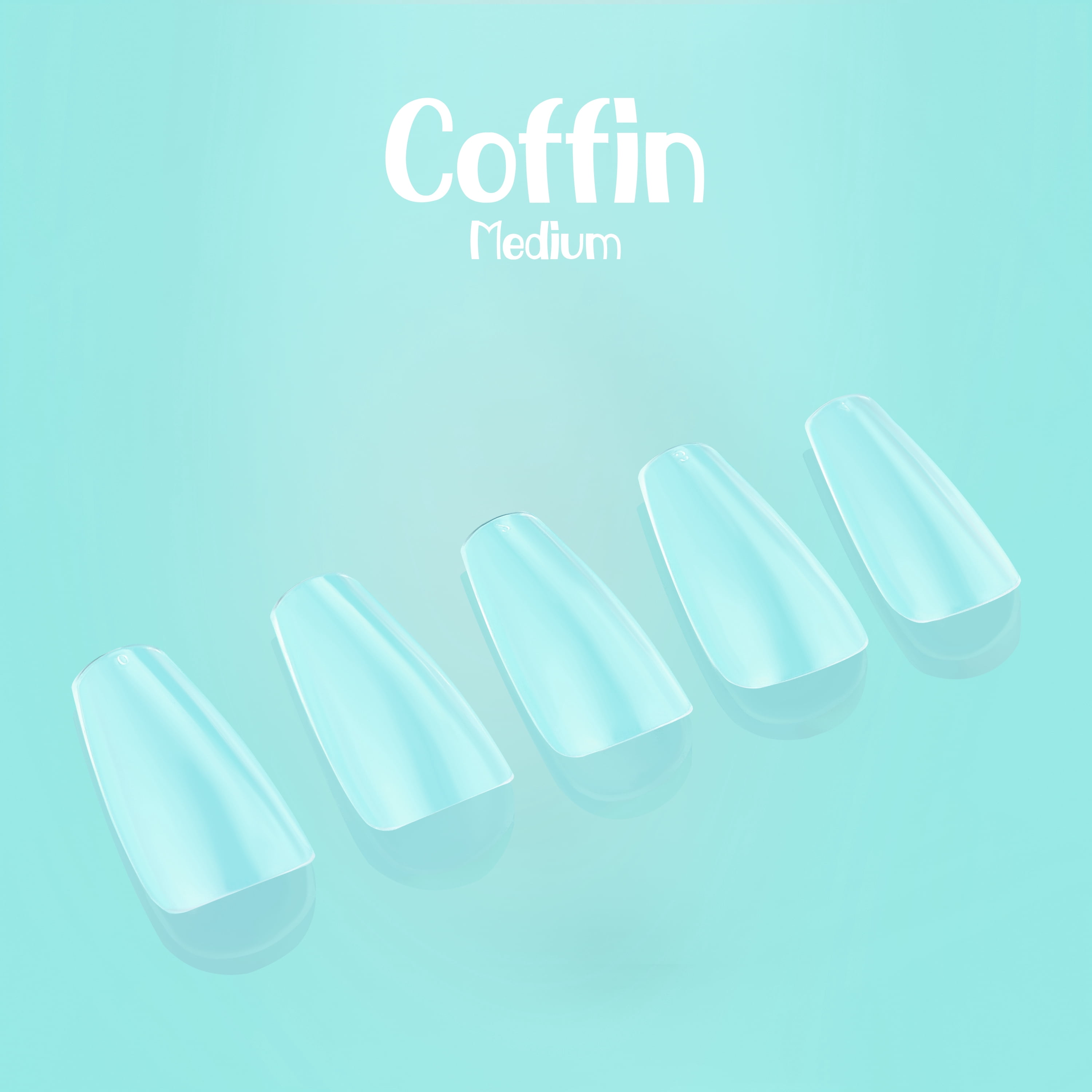 NABulous™ Clear Coffin Medium Soft Gel Nail Starter Kit | Professional Nail Kit | Medium Length Full Cover Nail Tips | DIY Manicure Essentials (Coffin Medium)