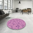 thumbnail image 4 of Ahgly Company Machine Washable Indoor Square Transitional Violet Purple Area Rugs, 6' Square, 4 of 7