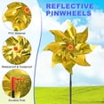 thumbnail image 2 of Uxcell 4-Pack Molinos de Viento de Flores, Molinos de Viento Reflectantes de Plástico de 20 Pulgadas para Decoraciones de Fiesta [Amarillo], 2 of 7