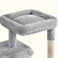 thumbnail image 3 of Cat Tree for Indoor Cats, 42in Cat Tower Condo with Oversized Plush Perch, Sisal-Covered Scratching Posts & Ramp, Dangling Ball for Cats Kittens Pets, Light Gray, 3 of 5