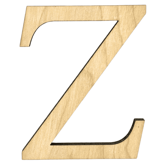 Krafty Supply 16" Tall Greek Wood Letter ZETA | 1/4" Thick Birch Plywood | Greek Alphabet | Craft Alphabet Letters