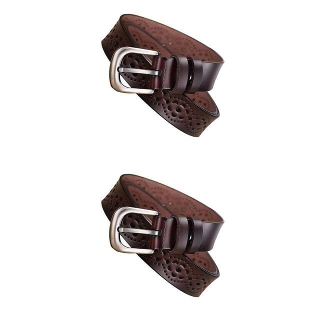 Sonducket Cinturones vaqueros de cuero genuino para mujer, correa de lujo con flores huecas, hebilla de cinturón para mujer, cinturón ancho a Type5 NO5