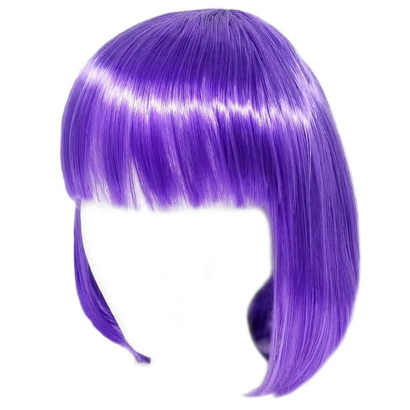 SeasonsTrading 12” Short Purple Bob Wig - Women Cosplay Costume Party