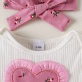 thumbnail image 6 of TOWED22 Baby Girl Clothes Fall Winter 3pc Set Long Sleeve Crew Neck Print Romper Bodysuit Bell Bottom Pants Headband Jumpsuit Set(White,12-18 M), 6 of 8