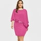 thumbnail image 3 of Vestido de lentejuelas con hombros al aire para mujer talla grande - Gasa asimétrica, cuello en V, elegante para fiestas/bodas, 3 of 5