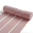thumbnail image 4 of ZFSBZBS 5 Yard Dusty Rose Crushed Velvet Ribbon Frayed Edge Hand Torn Fringe Ribbon for Valentine's Day Bridal Bouquets Invitations Vow Books Gift Beige, 4 of 9