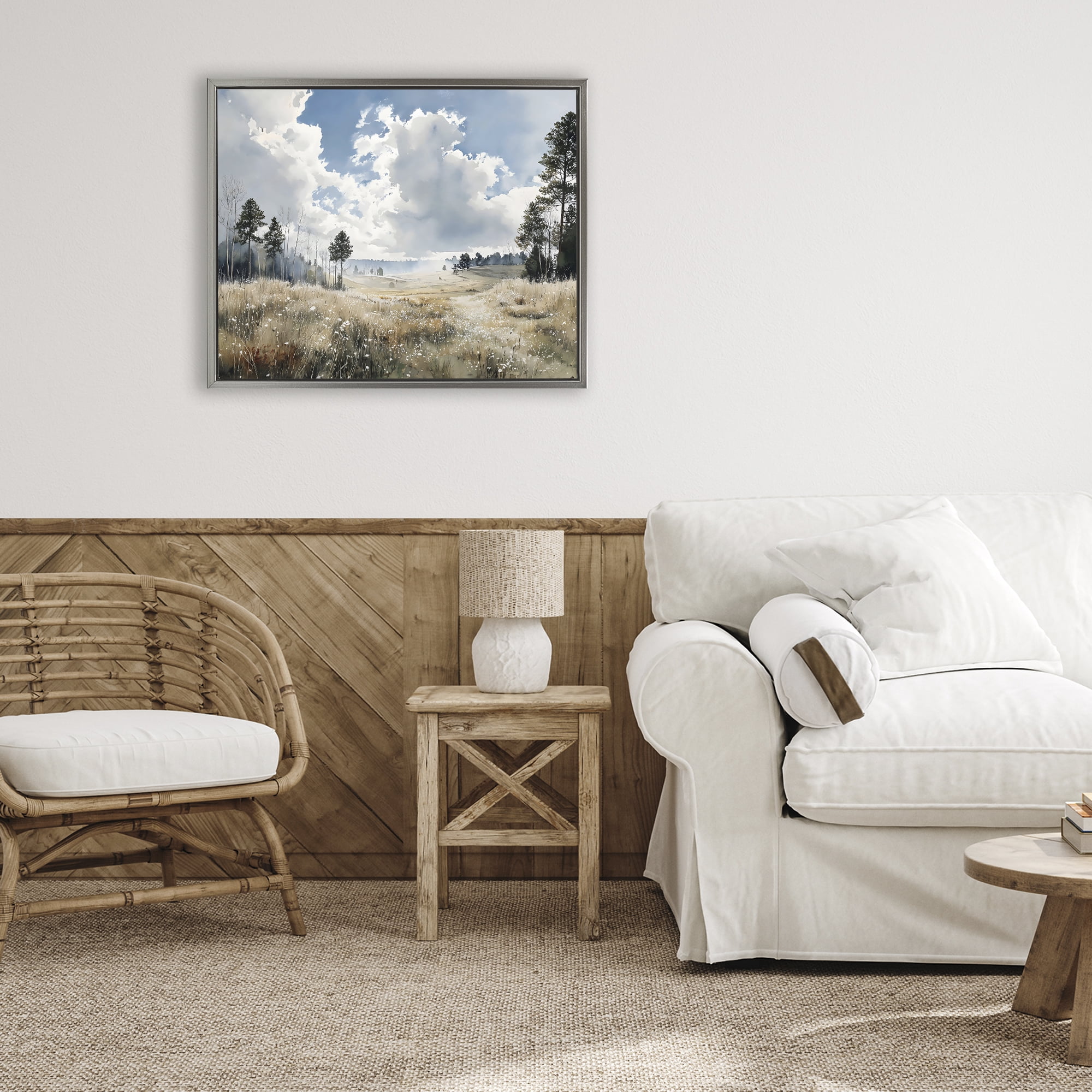 Stupell Industries Blue Kissed Landscape Gray Framed Floater Canvas Wall Art, design by Franklyn Gregory