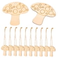 thumbnail image 5 of KAKOWELY 10Pcs Wooden Mushroom Cutout Hanging Decor Beige 2.9x3.2x0.1in For Festival Holiday, 5 of 8