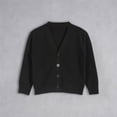 thumbnail image 2 of Coerni Girls V-Neck Cardigan Basic Slim Fit Crewneck Sweater Toddlers Uniform Casual Long Sleeve Button Front Coat Knit Outerwear, 2 of 9