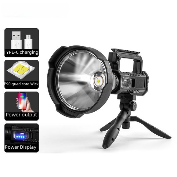 Multifunctional charging searchlight flashlight flashlight outdoor rechargeable portable lamp night fishing lamp