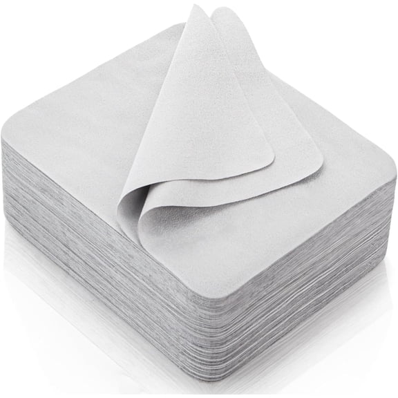 100 Pack Microfiber Glasses Cleaning Cloth, Ultra Soft Eyeglasses Wipe Suede, Washable Cleaner for Lens, Screens, Cameras, Phones, Electronics (7×6 Inch, Gray)