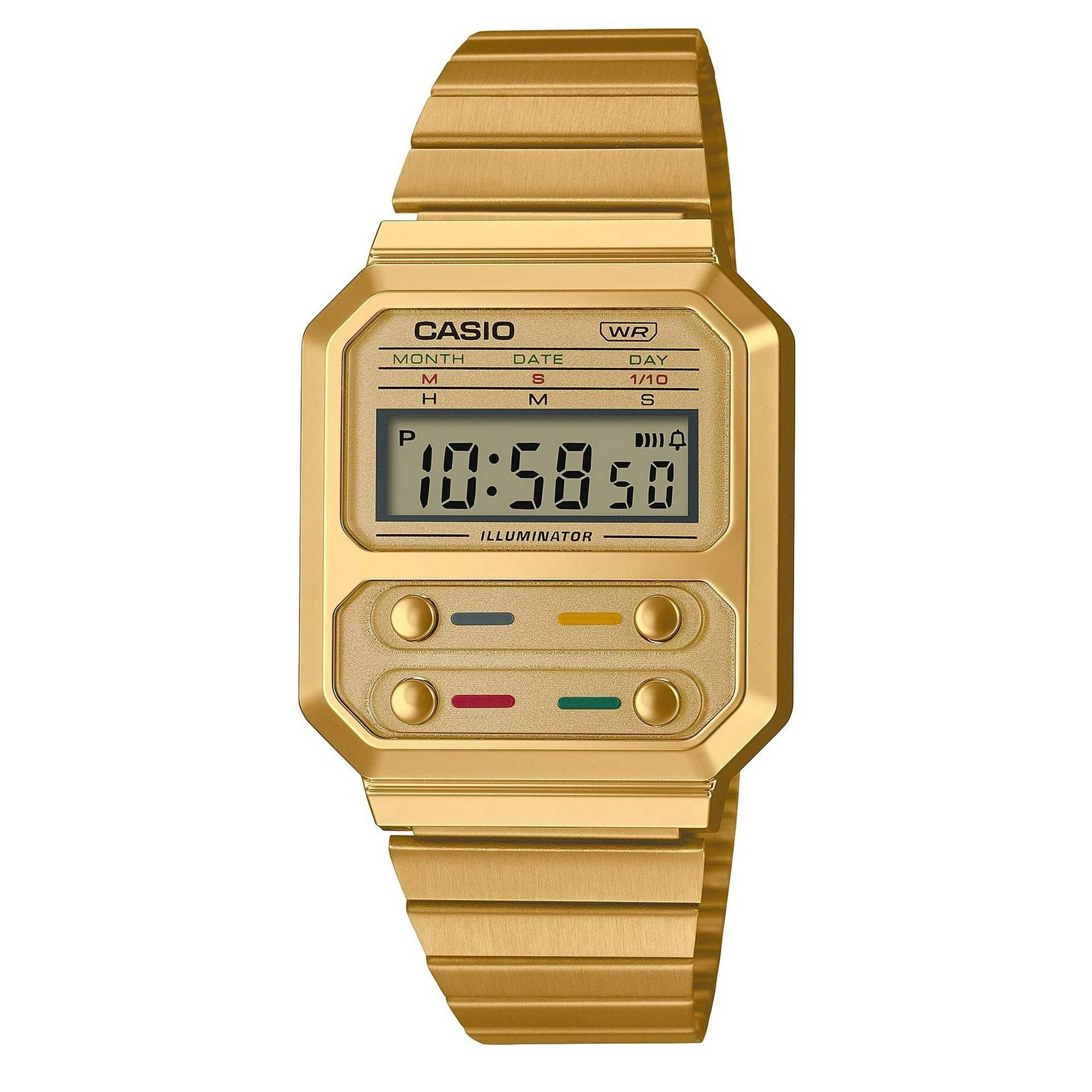 Casio Youth Vintage Stainless Steel Digital A100WEG 9A A100WEG 9 Women s Watch