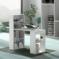 thumbnail image 2 of Topbuy 48 Inch Computer Desk with Bookshelf 3-in-1 Home office Desk with 4-Tier Bookcase & CPU Stand Space-saving Reversible Writing Desk White, 2 of 10