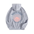 thumbnail image 4 of Puliio Women's Hoodie Coastal Cowgirl Sunset Wave Graphic Print Oversized Soft Long Sleeve Vacation Sweatshirt With Front Pocket, 4 of 5
