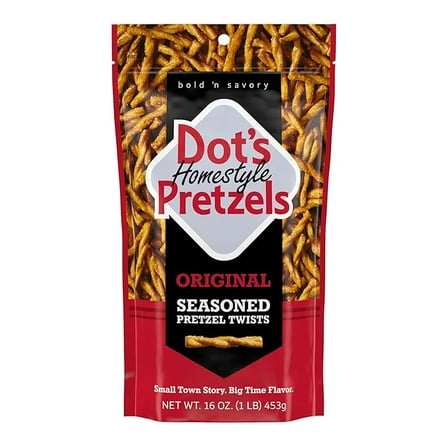Dot's Pretzels Original Seasoned Pretzel Twist Snack, 16oz Grocery Sized Bag ( Pack of 2 )