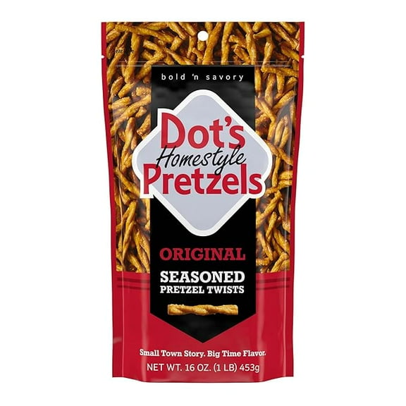 Dot's Pretzels Original Seasoned Pretzel Twist Snack, 16oz Grocery Sized Bag ( Pack of 2 )