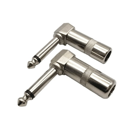 SIEYIO 1/4 Plugs 6.35mm Plugs Male 1/4 inch Stereos Plugs Right Angle Connector for Mixers Speaker Cables Guitar Cables