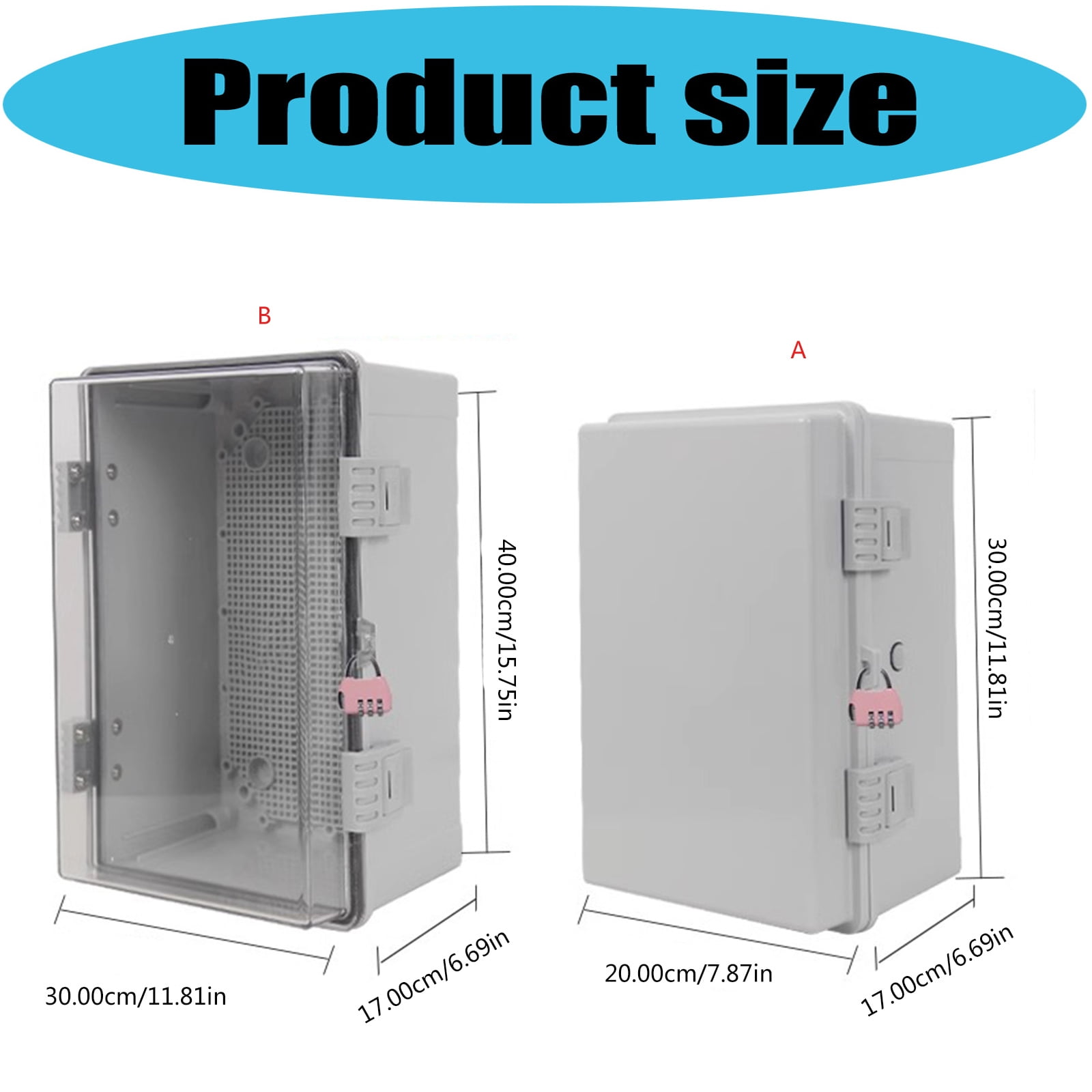 1 Set Quickly Install Waterproofed Box for Electrical Outdoors Lock Included ABS Construction Safety Durability