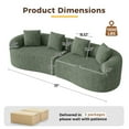thumbnail image 5 of Daluvenix 110" Modular Sectional Sofa, Modern Curved Sofa Couch for Living Room, 4 Seater Cloud Couch with 4 Pillows, No Assembly Required, Green, 5 of 9