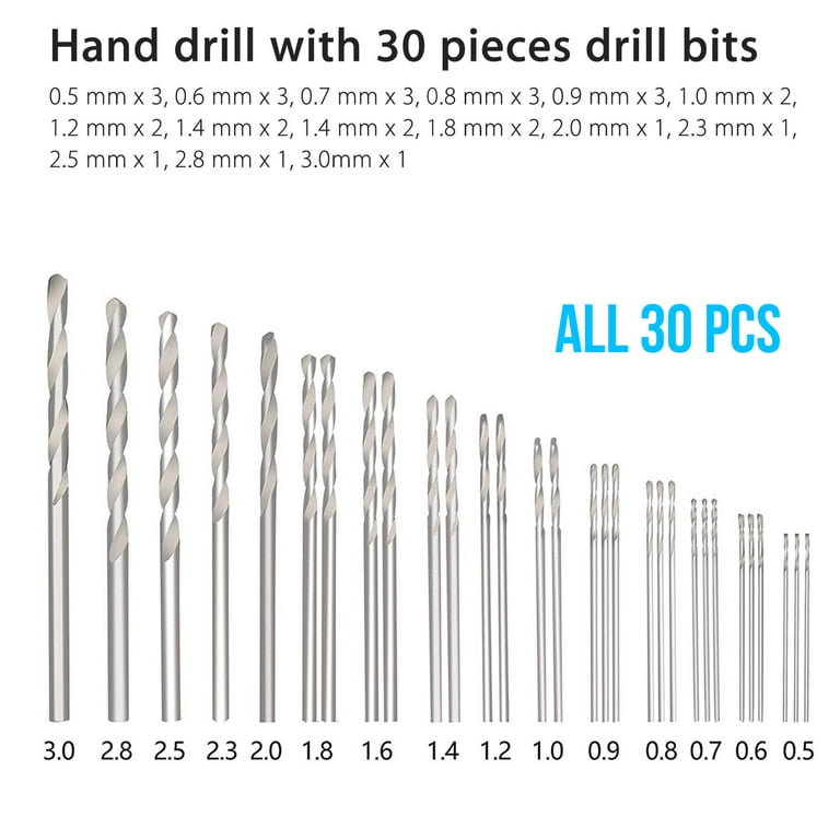 Uolor Electric Corded Hand Drill Kit, Pin Vise Set with 17Pcs Twist Drill  Bit, 10Pcs Collet and 200Pcs Screw Eye Pin for Resin Wood Plastic Polymer
