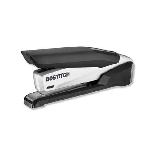 InPower Spring-Powered Premium Desktop Stapler 28-Sheet Capacity, Black/Silver