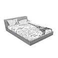 thumbnail image 2 of Ambesonne Black White Fitted Sheet & Pillow Sham Set, Bonjour Croissan Coffee, Full, Black White, 2 of 2