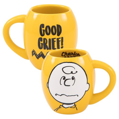 NEW Peanuts Snoopy and Charlie Brown Happy Hollidays 18 ounce Oval Ceramic Mug 