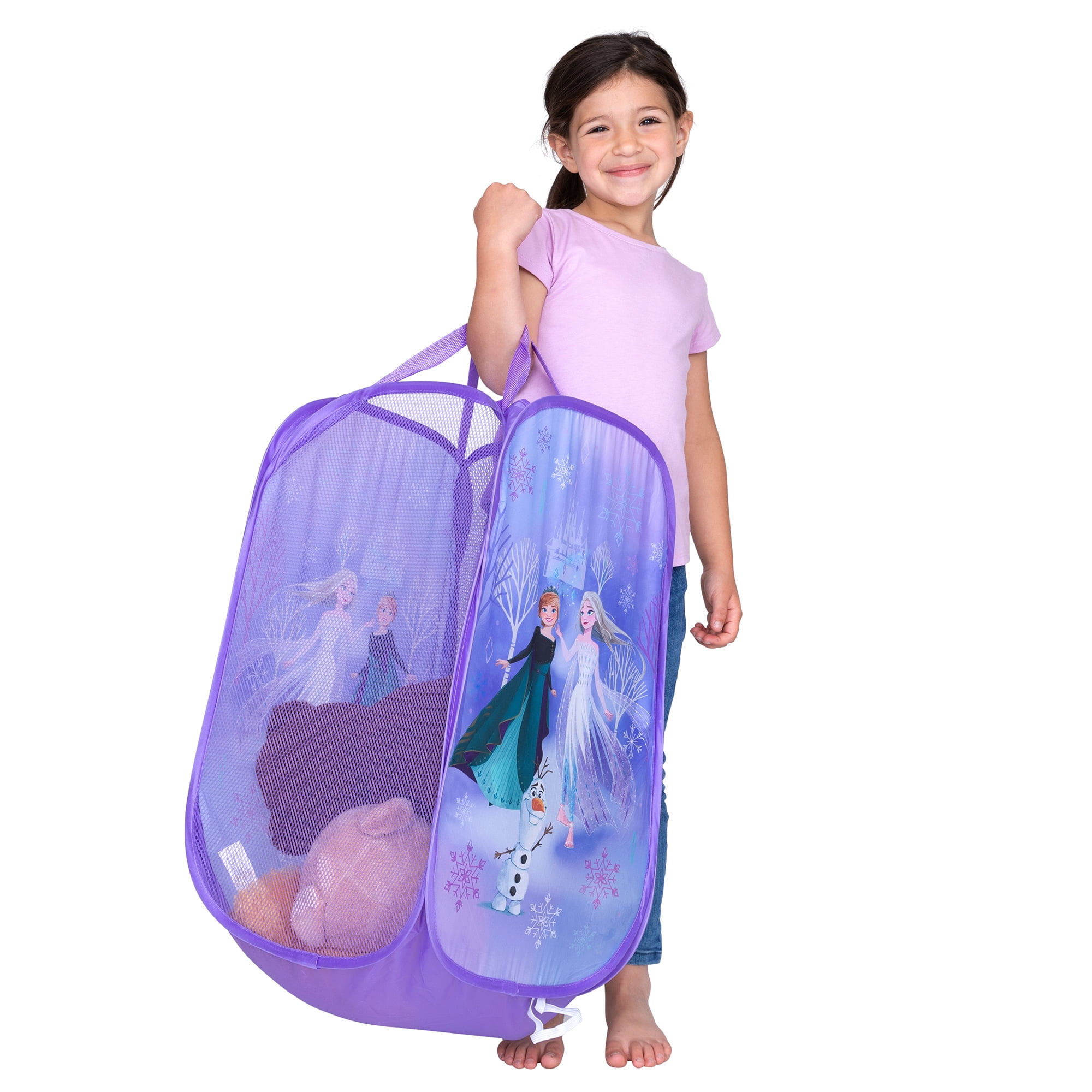 Disney Frozen Kids Collapsible Laundry Hamper, Purple