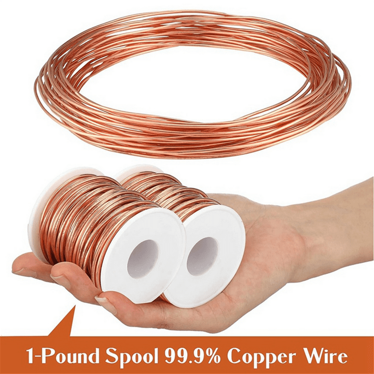 2 Rolls Soft Copper Wire Solid Bare Bendable Wire for
