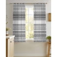 thumbnail image 4 of Grey White Boho Sheer Curtains 39 Inch Length 2 Panels Set for Living Room/Bedroom, Vintage Ethnic Tribe Abstract Art Kitchen Curtains Grommet Semi-Sheer Curtains Drapes Window Treatments 27.5"x39"x2, 4 of 7