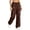 Brown*, variant on Women's Pants Casual Loose Jogger Wide Leg Solid Color Sweatpants Comfortable Daily Wear Bottoms Elastic Waist Travel Vacation Trousers