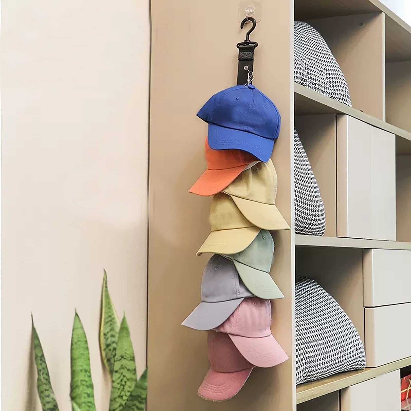 3 Pack Cap Rack Hat Organizer for Baseball Caps - 24 Caps Closet