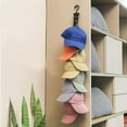 thumbnail image 4 of Hanging Rope Clothes Hat Organizer | Vertical Wall Rack with 8 Stainless Steel Clips | Space Saving Door Mount | Oxford Nylon | No Drilling | 72.5cm Black | Includes 1, 4 of 9