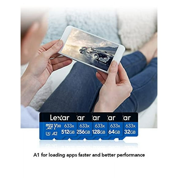 Lexar High Performance - Carte Mémoire Flash (Adaptateur microSDXC vers SD Inclus) - 256 GB - A1 / Vidéo Classe V30 / UHS-I U3 / Class10 - 633x - microSDXC UHS-I