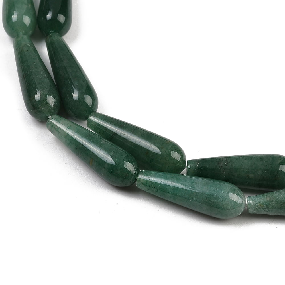 Natural Green Aventurine Teardrop Beads Strands 30x10mm Hole: 1.5mm about 13pcs/strand 15.7 inch DIY