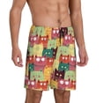 thumbnail image 2 of Kdxio Cute Cartoon Cat Print Mens Sleep Shorts Bottoms Soft Comfy Pajama Wear Pants with Drawstring Pockets, 2 of 7