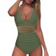 thumbnail image 3 of MKLEKYY Trajes De Baño Dama Women Mesh 1 Piece Swimwear Push Up Padded Bikini Swimsuit Training Athletic Swimwear Sport Shirred Tank Swimwear Vintage Bathing Suits, 3 of 5