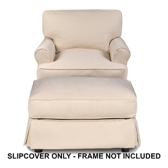 Sunset Trading Horizon Tissu Slipcover Set pour T-Coussin Chaise & Pouf en Beige