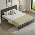 thumbnail image 5 of VECELO Full Metal Bed Frame with Wooden Headboard and Footboard, Heavy Duty Slat Supprt, No Box Spring Needed, Easy Assembly, Black, 5 of 18