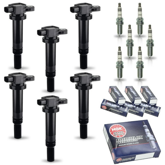 Set of 6 ISA Ignition Coils and 6 NGK Spark Plugs Compatible with2007-2011 Kia Rondo V6 2.7L Replacement for UF558
