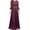 Purple, variant on Lolmot Cocktail Dresses for Wedding Guest 3/4 Sleeve Round Neck Elegant Floral Lace Embroidery Hollow Out Slim Fitting Retro Evening Dress