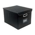 thumbnail image 4 of Cesta de almacenamiento plegable de tela decorativa con tapas, caja de almacenamiento organizadora para Negro, 4 of 9