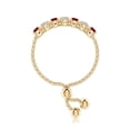 thumbnail image 3 of ANGARA Natural Seven Stone Ruby and Diamond Tennis Bolo Ring in 14K Yellow Gold for Women (Size-2.5mm) | July Birthstone, Birthday, Anniversary, Jewelry Gift for Women | Natural Ruby Ring, 3 of 9