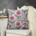 thumbnail image 2 of YINGXI  Pink Floral Throw Pillow Covers Block Print Pillow Cases Flower Vintage Farmhouse Decorative Cushion Covers for Sofa Couch 22x22in, 2 of 5