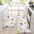 thumbnail image 3 of Kitchen Rugs Non Slip Washable Anti Fatigue Kitchen Mats for Floor Watercolor Floral Kitchen Rugs and Mats,Yellow & Gray PVC Standing Rugs for Kitchen Floor, Office, Sink 18''''x30''''+18''''x48'''', 3 of 6