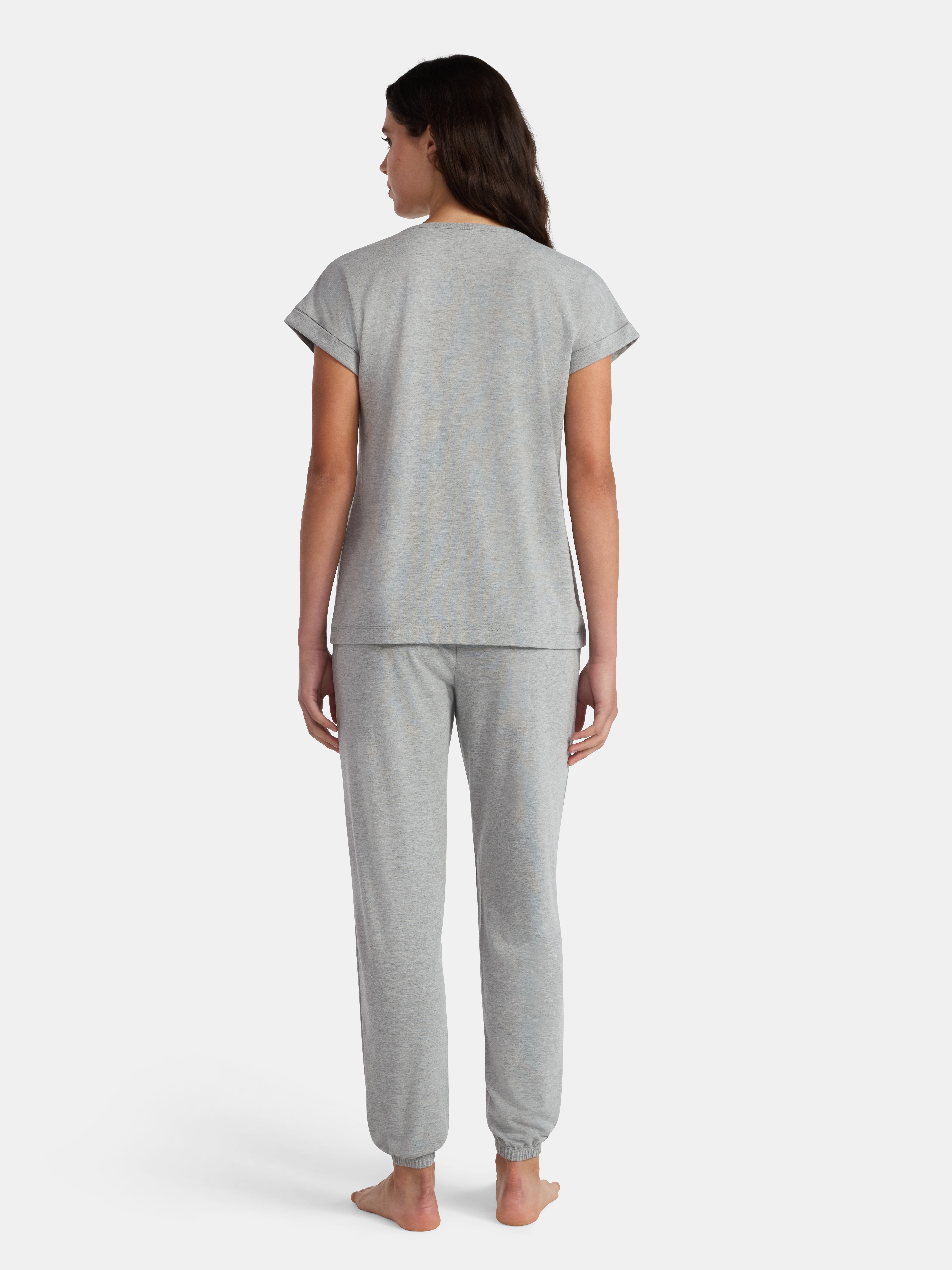 Lissome Women’s Super Soft Jersey Knit Dolman Sleep Top and Jogger Pants Pajama Set, 2-Piece, Sizes S-3X