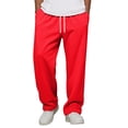 thumbnail image 4 of Men's Baggy Sweatpants Athletic Loose Wide Leg Elastic Waist Lounge Relaxed Open Bottom Joggers Pants with Pockets Red XL, 4 of 7