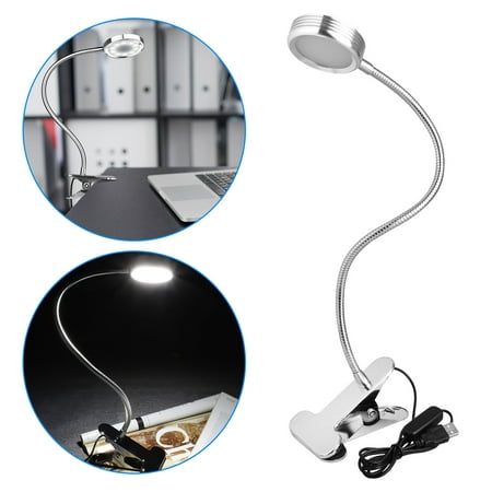 3W Clip on Light, EEEKit Reading Light USB Reading Light Clip Laptop Lamp for Desk, Bed Headboard and Computers Eye-Care 4 Light Color Switchable, 360° Flexible Goose